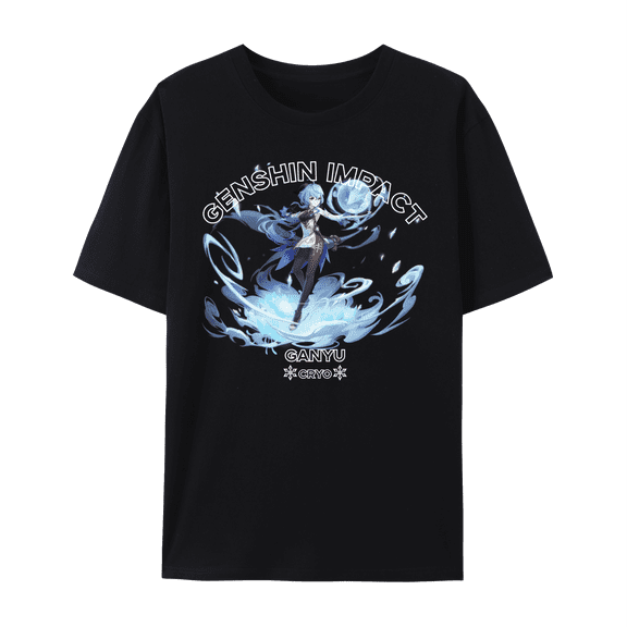 QingYee Genshin Impact All Character Impression Graphic Short Sleeve Crewneck Cotton T Shirt