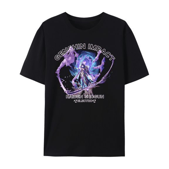 QingYee Genshin Impact All Character Impression Graphic Short Sleeve Crewneck Cotton T Shirt