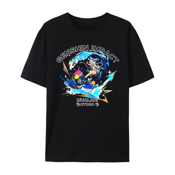 QingYee Genshin Impact All Character Impression Graphic Short Sleeve Crewneck Cotton T Shirt