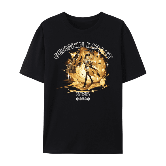 QingYee Genshin Impact All Character Impression Graphic Short Sleeve Crewneck Cotton T Shirt