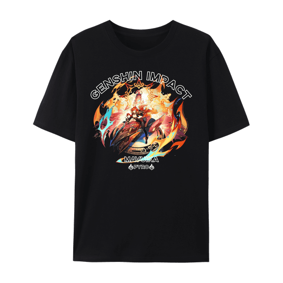 QingYee Genshin Impact All Character Impression Graphic Short Sleeve Crewneck Cotton T Shirt