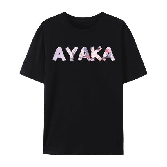 QingYee Genshin Impact All Character's Name Series Unisex Short Sleeve Crewneck Cotton T-Shirt