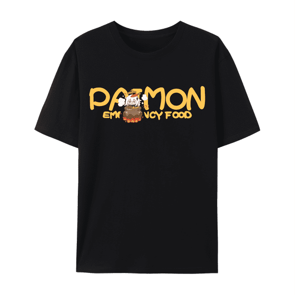 QingYee Genshin Impact Paimon Impression Cute Graphic Unisex Short Sleeve Crewneck Cotton T Shirt