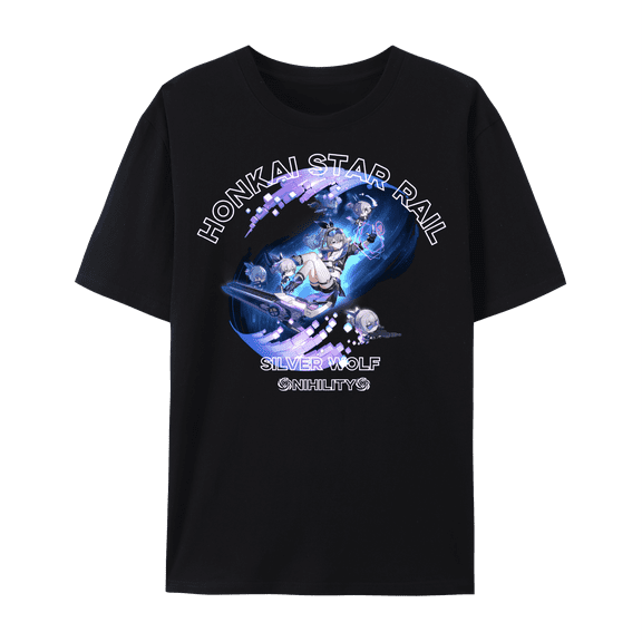 QingYee Honkai Star Rail All Character Graphic Impression Unisex Short Sleeve Crewneck Cotton T-Shirt