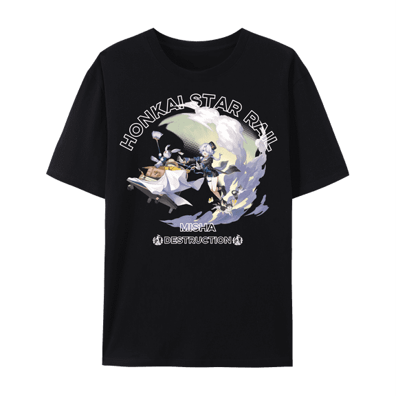 QingYee Honkai Star Rail All Character Graphic Impression Unisex Short Sleeve Crewneck Cotton T-Shirt