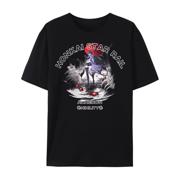 QingYee Honkai Star Rail All Character Graphic Impression Unisex Short Sleeve Crewneck Cotton T-Shirt