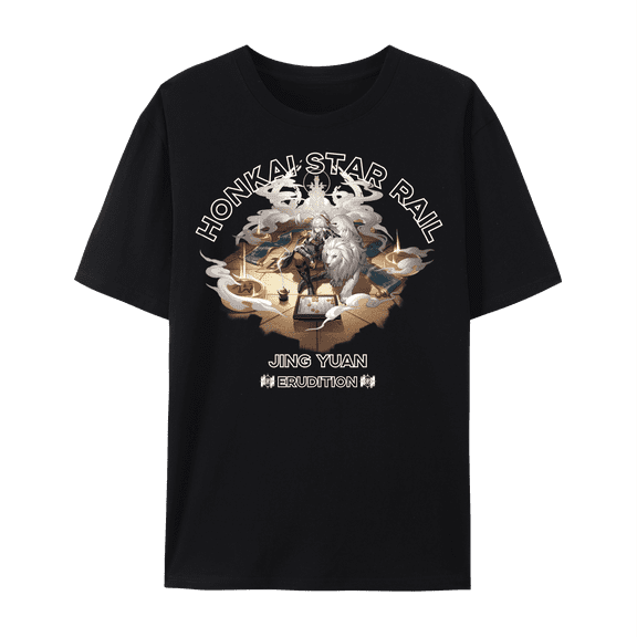 QingYee Honkai Star Rail All Character Graphic Impression Unisex Short Sleeve Crewneck Cotton T-Shirt