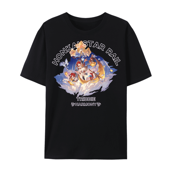 QingYee Honkai Star Rail All Character Graphic Impression Unisex Short Sleeve Crewneck Cotton T-Shirt