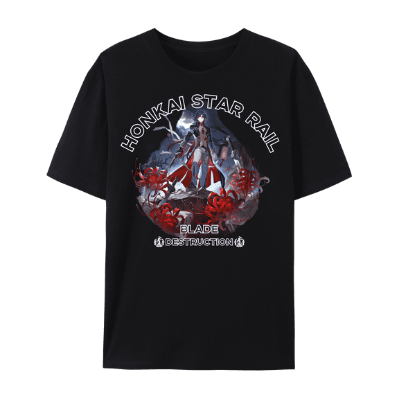 QingYee Honkai Star Rail All Character Graphic Impression Unisex Short Sleeve Crewneck Cotton T-Shirt