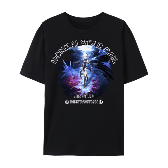 QingYee Honkai Star Rail All Character Graphic Impression Unisex Short Sleeve Crewneck Cotton T-Shirt