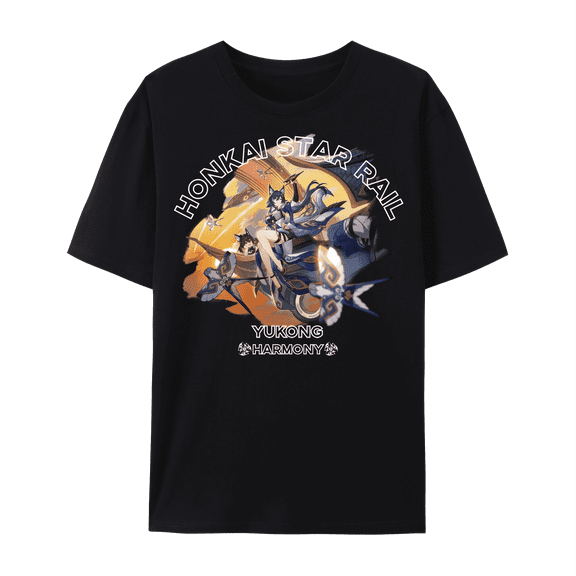 QingYee Honkai Star Rail All Character Graphic Impression Unisex Short Sleeve Crewneck Cotton T-Shirt