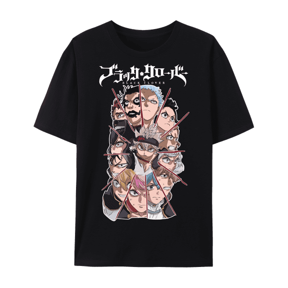 QingYee Japanese Anime Black Clover Unisex Asta & Black Bull Graphic Cotton Short Sleeve T Shirt