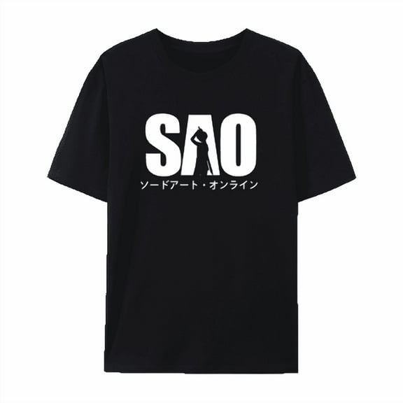 QingYee Japanese Anime Sword Art Online SAO Kirigaya Kazuto & Yuuki Asuna Graphic Cotton Short Sleeve T Shirt