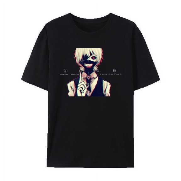 QingYee Japanese Anime Tokyo Ghoul Kaneki Ken Graphic Cotton Short Sleeve T Shirt