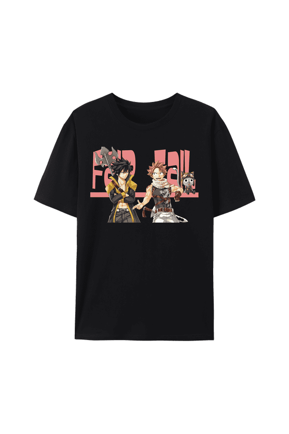 Japanese Anime Unisex Fairy Tail Natsu Dragneel & FT Member Graphic Cotton Short Sleeve T Shirt