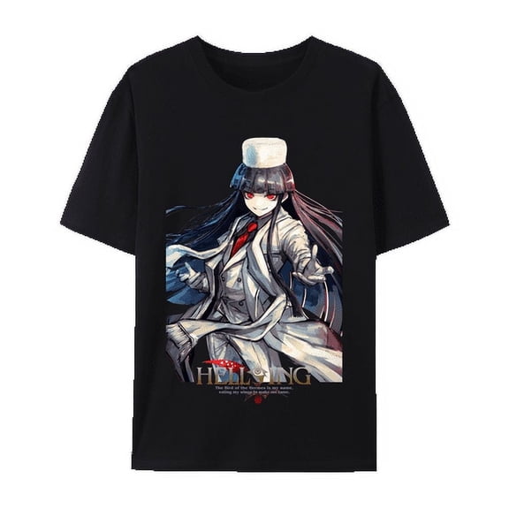 QingYee Japanese Anime Unisex Hellsing Alucard Graphic Cotton Short Sleeve T Shirt,