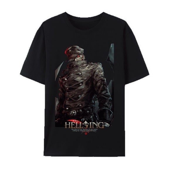 QingYee Japanese Anime Unisex Hellsing Alucard Graphic Cotton Short Sleeve T Shirt,