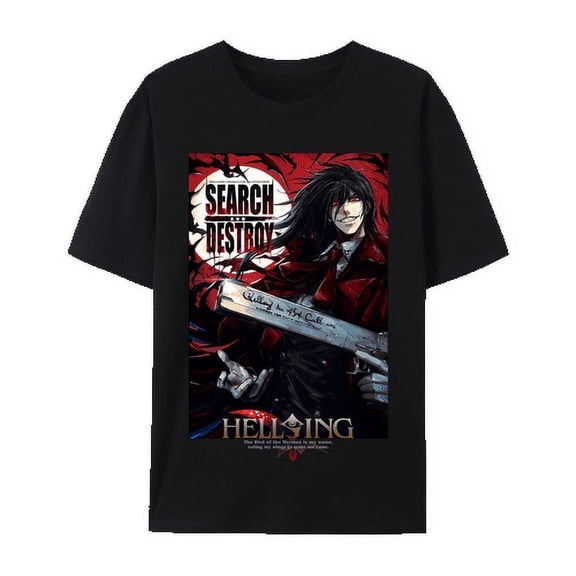 QingYee Japanese Anime Unisex Hellsing Alucard Graphic Cotton Short Sleeve T Shirt,
