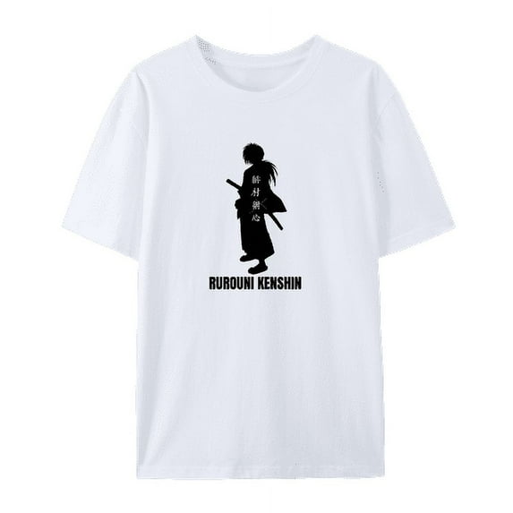 QingYee Japanese Anime Unisex Rurouni Kenshin Himura Kenshin Graphic Cotton Short Sleeve T Shirt