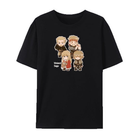 QingYee Japanese Anime Unisex Vinland Saga Thorfinn & Askeladd Graphic Cotton Short Sleeve T Shirt