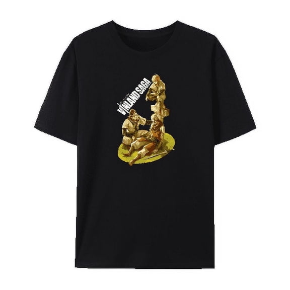 QingYee Japanese Anime Unisex Vinland Saga Thorfinn & Askeladd Graphic Cotton Short Sleeve T Shirt