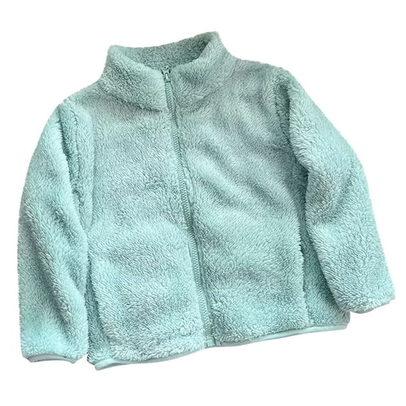 QingYiHua 3-9 Years Kids Girls and Boys Sherpa Fleece Full-Zip Jacket with Pockets Long Sleeve Cozy Sherpa Fuzzy Toddler Jacket Coats for Fall Winter Clearance