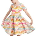 thumbnail image 1 of QingYiHua 4-14 Years Girls Summer Dresses Short Sleeve Casual Dress Kids Cute Fashion Print A Line Dress Big Girls Flowy Beach Sundress 2025&nbsp;Clearance, 1 of 5