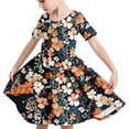 thumbnail image 1 of QingYiHua 4-14 Years Girls Summer Dresses Short Sleeve Casual Dress Kids Cute Fashion Print A Line Dress Big Girls Flowy Beach Sundress 2025&nbsp;Clearance, 1 of 5