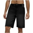 thumbnail image 1 of QingYiHua Baggy Jean Shorts for Men Casual Loose Fit Hip Hop Skateboard Denim Shorts Straight Wide Leg Knee Length Denim Shorts with Pockets Flash&nbsp;Deals Black,L, 1 of 7