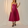 thumbnail image 1 of QingYiHua Coctail Dresses for Women 2025 Wedding Guest Summer Tube Bandeau Vintage Corset Fishbone Long Dress A-Line Evening Party Gown Dress, 1 of 8