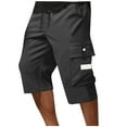 thumbnail image 1 of QingYiHua Mens Shorts Clearance Cargo Shorts for Men Stretch Waist Big and Tall Capri Pants Below Knee 3/4 Long Shorts Lightweight with Multi Pockets Clearance Gray,XXL, 1 of 6