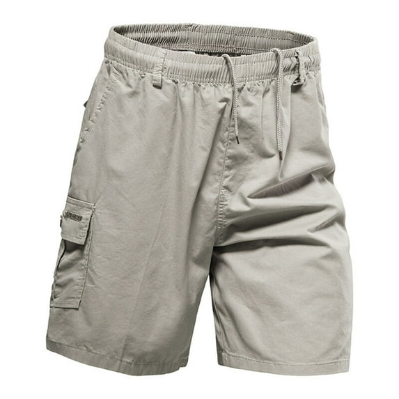 QingYiHua Mens Tactical Shorts Men's Stretch Cargo Shorts Casual with Drawstring Classic Fishing Hiking Outdoor Shorts Summer Short with Multi Pockets Clearance Gray,5XL