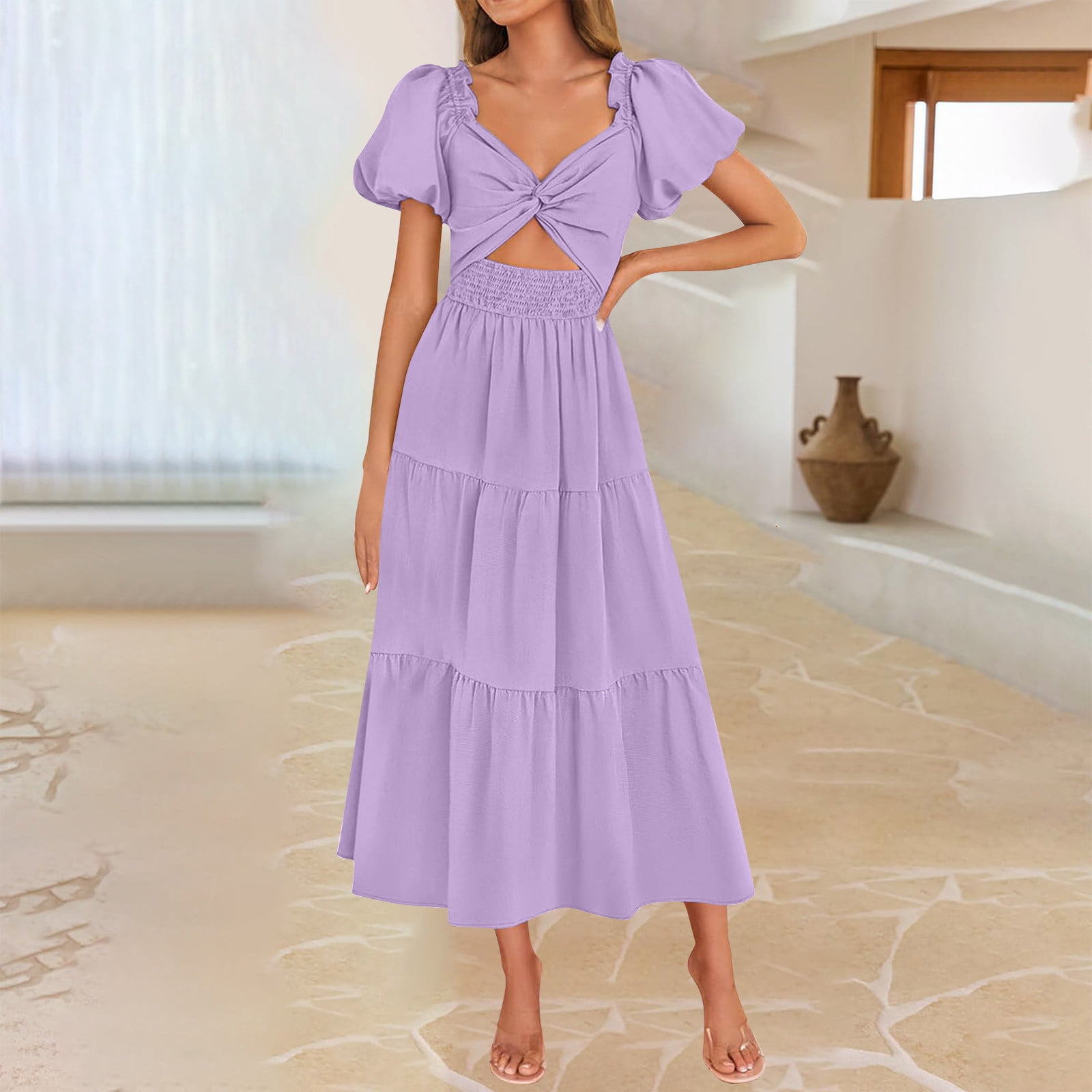 Girls Boho Maxi Dress Haloumoning Girls Boho Summer Dress  Long Sleeve  Square Neck Smocked Maxi Dress For Ages 4-14 Years Ankle Length Boho Dress  4-14 Years