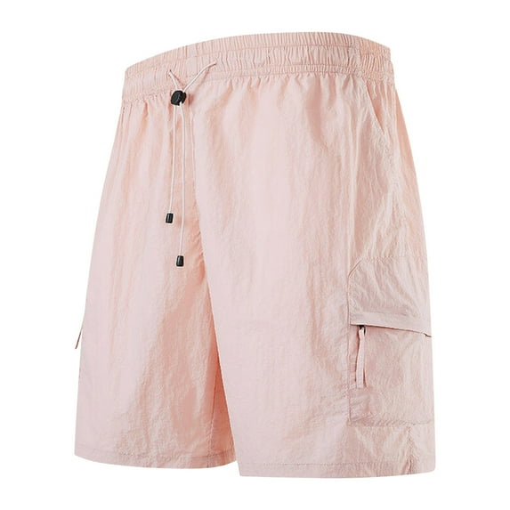 QingYiHua Summer Shorts for Men on Clearance,Knee Length Cargo Shorts Stretch Waist Hiking Fishing Outdoor Travel Shorts with Multi Pockets Clearance Pink,L