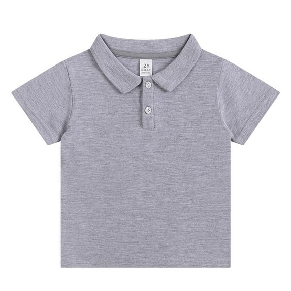 QingYiHua Toddler Girls Polo Shirts Kids Short Sleeve Basic Tops Polo School Uniform Shirt Casual Solid Color Tees 2-7 Years Girls Summer Clothes Today Sales Gray