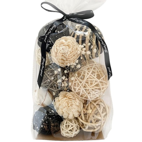 Qingbei Rina Decorative Balls for Centerpiece Bowls, Wicker Rattan Balls Decorative, Assorted Bowl Vase Fillers, Wedding Table Home Decor