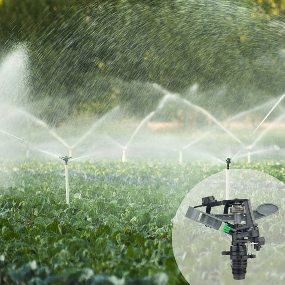 Isvgxsz 1/2 Inch Plastic Impact Sprinklers Heads Adjustable 0-360 Degree Watering Sprinkler for Garden Law Grass Yard Irrigation Supplies