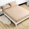 thumbnail image 1 of Isvgxsz 100% Cotton Fitted Sheet Queen, Ultra Soft Bottom Sheets Deep Pockets, Skin Friendly Breathable Easy Fit not Shrink, 35.43"x78.74", No Pillowcase, 1 of 5