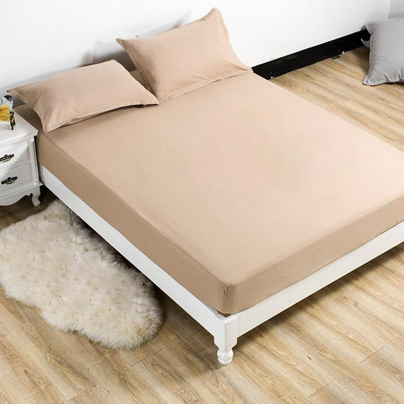 Isvgxsz 100% Cotton Fitted Sheet Queen, Ultra Soft Bottom Sheets Deep Pockets, Skin Friendly Breathable Easy Fit not Shrink, 35.43"x78.74", No Pillowcase