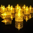 thumbnail image 1 of Isvgxsz 12 Pack LED Crystal Candle Light Table Centrepiece Flameless Candles Transparent Small Tea Wax Birthday Christmas Proposal Desktop Decoration Create Atmosphere Smokeless Candles Tea Lights, 1 of 7