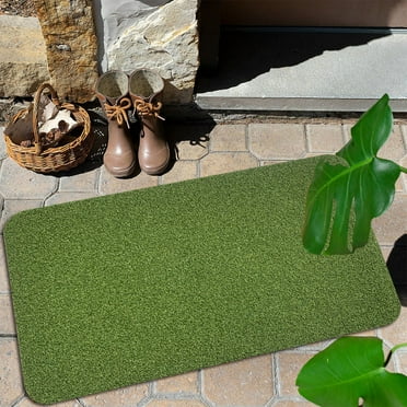 Isvgxsz 15.75x23.62in Artificial Grass Non-Slip Door Mat,Truf Grass Front Door Rugs, Fake Grass Mat for Dogs,Realistic Grass Turf for Entrance,Patio,Garden,Balcony,Home Decor