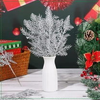 Isvgxsz 20 Pcs Christmas Glitter Branches Artificial Christmas Picks Berries Stems Pine Needles Floral Twig Spray for Christmas Tree Ornaments DIY Xmas Wreath Garland