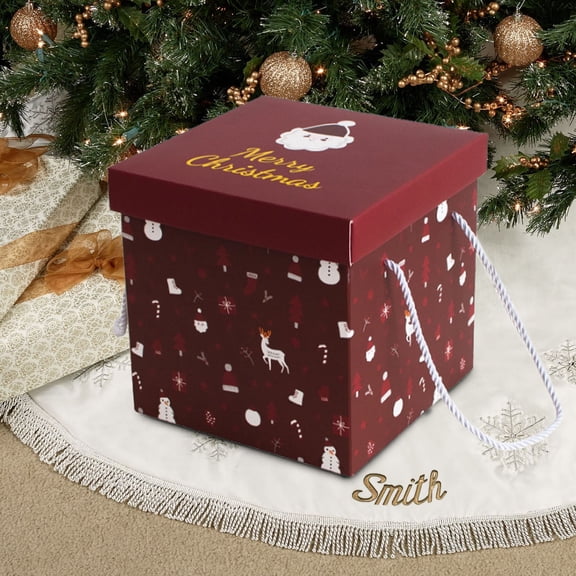 Isvgxsz 2pcs Large Christmas Gift Boxes with LidsPla,Design Folding Square Gift Boxes for Christmas Decorative,Xmas,Present,Storage,Red and Green