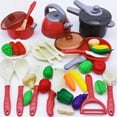 thumbnail image 1 of Isvgxsz 36Pcs Kids Play Kitchen Toys Set, Toddlers Pretend Cooking Playset Acccessories with Pots Pans, Utensils Cookware, Foods, Canned Veges, Learning Gift for Kids Girls Boys, 1 of 8