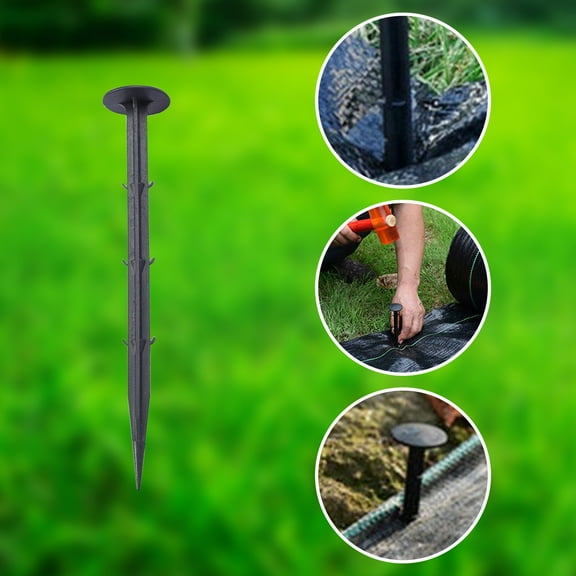 Isvgxsz 50PCS Plastic Landscape Anchoring Spikes, Garden Spiral Landscape Spikes for Weed Barrier, Paver Edging, Artificial Turf, Grass Pathways etc.