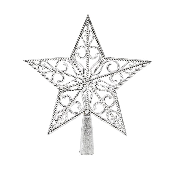Isvgxsz 6 Counts 6 Inches Glitter Star Mini Christmas Tree Topper Shatter-Proof Small Christmas Tree Decoration Treetop for Holiday Ornament or Home D茅cor