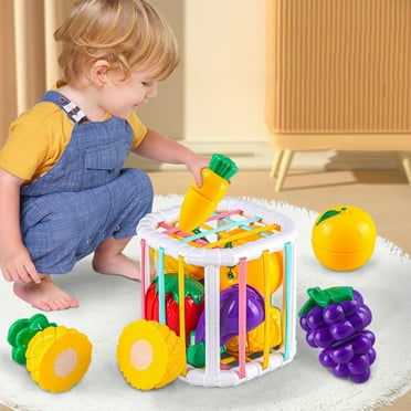 Isvgxsz Baby Sensory Shape Sorter Blocks Toy, ctivity Cube Bins, Montessori Educational Learning Fine Motor Skills Toys for Babies Toddlers 6 12 18 Months Age 1 2 3 One Two Year Old Boys Girls Gifts