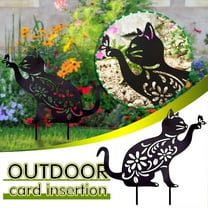 Isvgxsz Black Cat Metal Garden Stakes - Charming Outdoor Yard Art Decor for Cat Lovers - Durable Iron Silhouette Garden Statue for Garden, Lawn - Ideal Gift for Gardeners