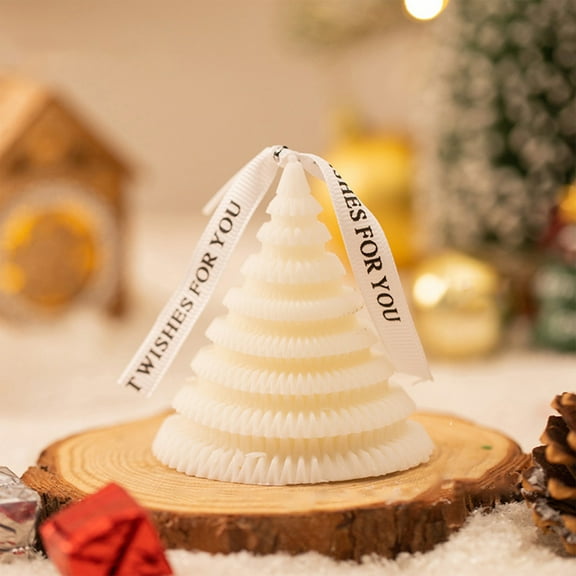 Isvgxsz Christmas Candles Christmas Tree Scented Candles Pine Cone Santa Claus Tea Lights Candles Gifts Handmade Wax Candle for Christmas Party Decor Home Table Holiday Decoration