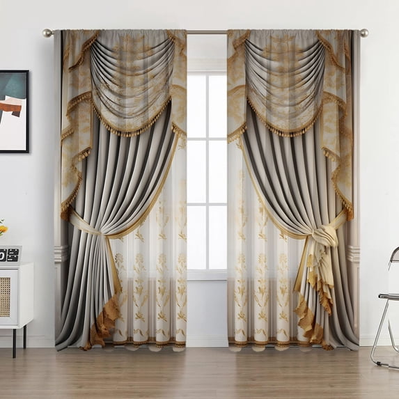 Isvgxsz Christmas Curtains Christmas Ornament Balls and Winter Friut Bedroom Curtains Thermal Insulated Window Drapes for Living Room 65 x 59 Inch Set of 2 Panels